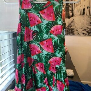 Tropical Watermelon Print Dress